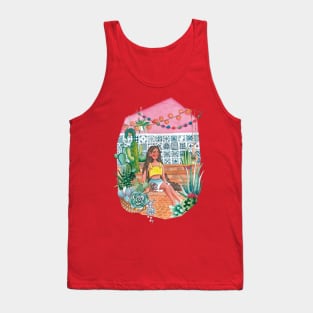 girl relax in green house Tank Top